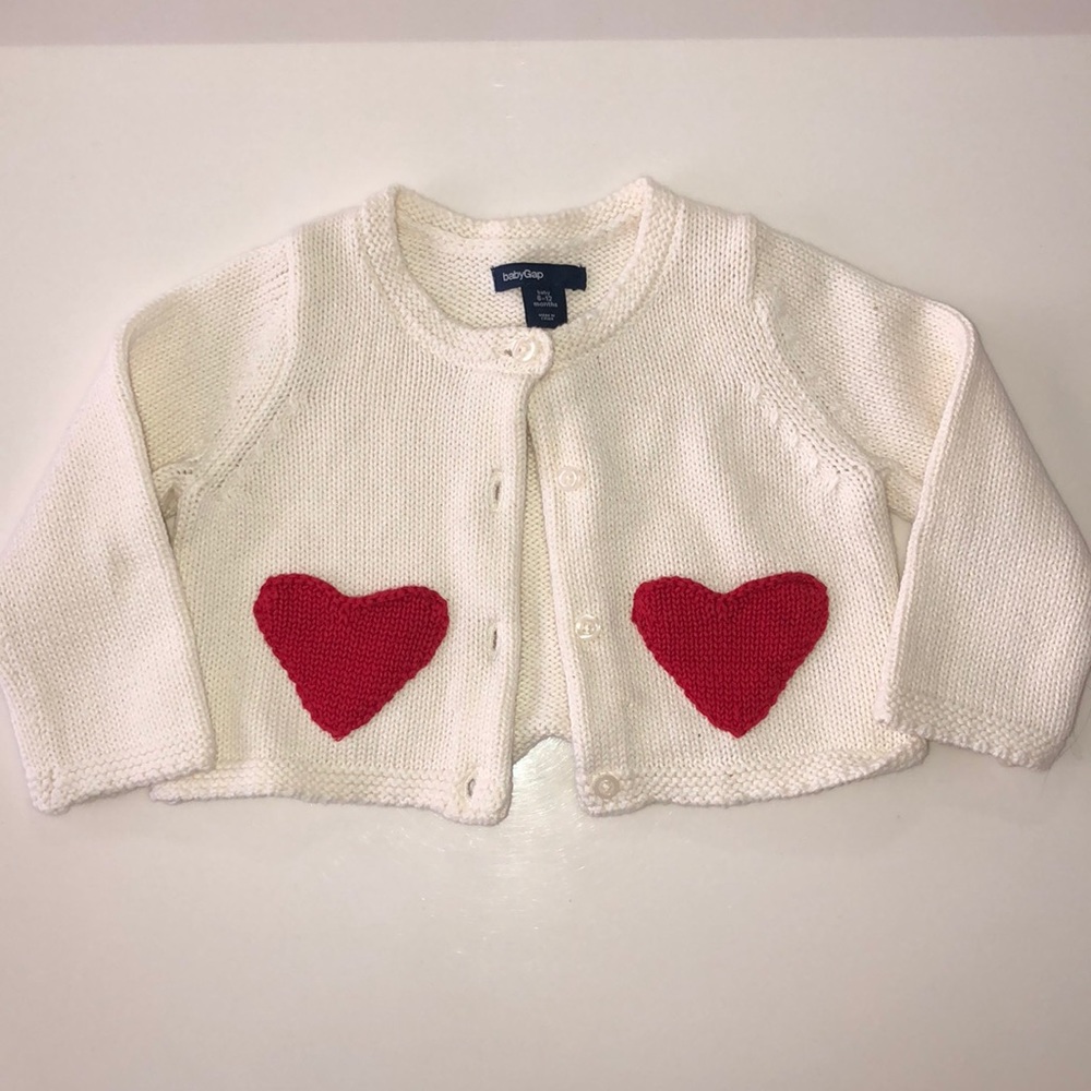 Baby Gap Cable Knit Cardigan with Heart Pockets